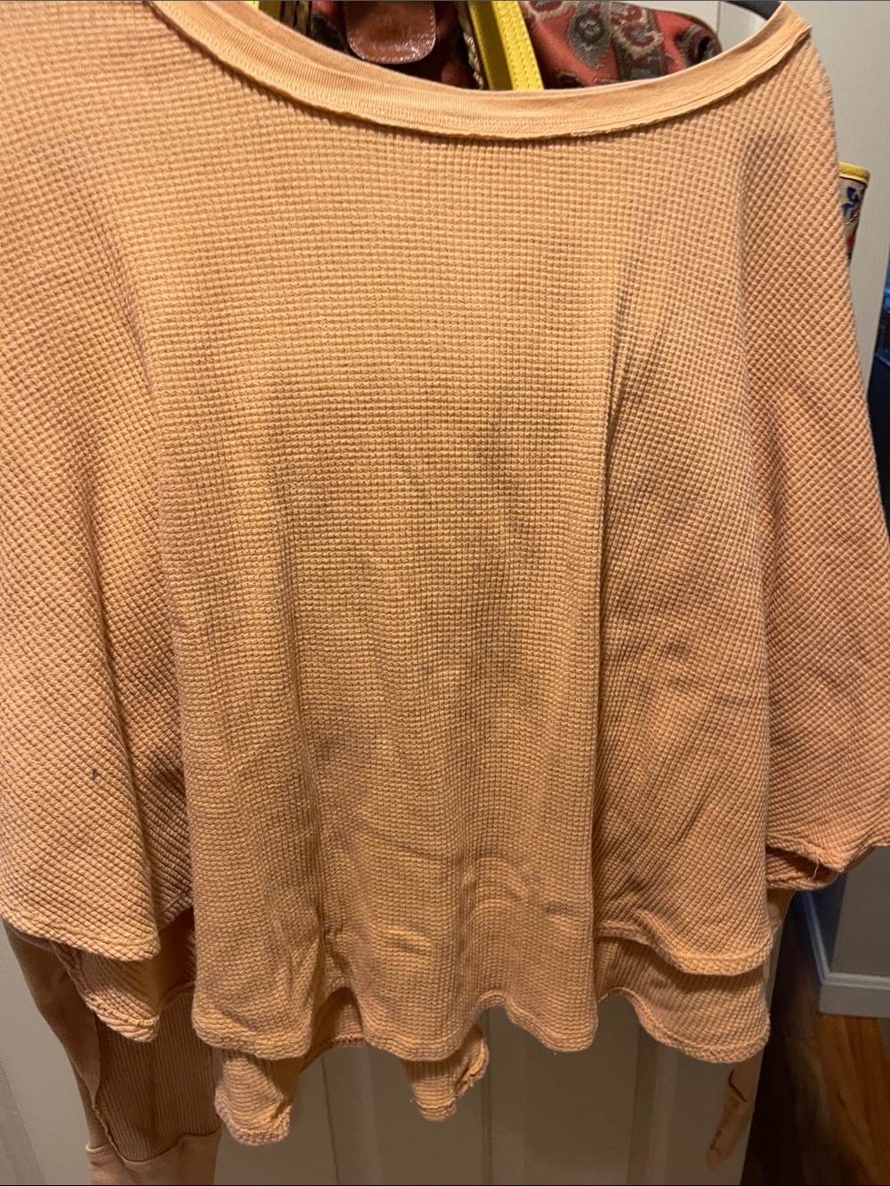 We The Free yellow Waffle Knit Scoop Neck waffle tee